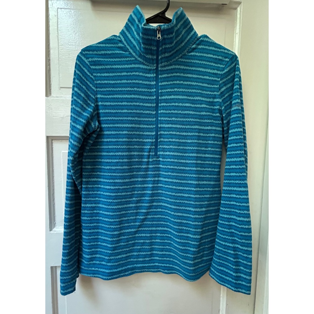 Columbia Striped Half Zip Fleece Pullover Blue Size Small
